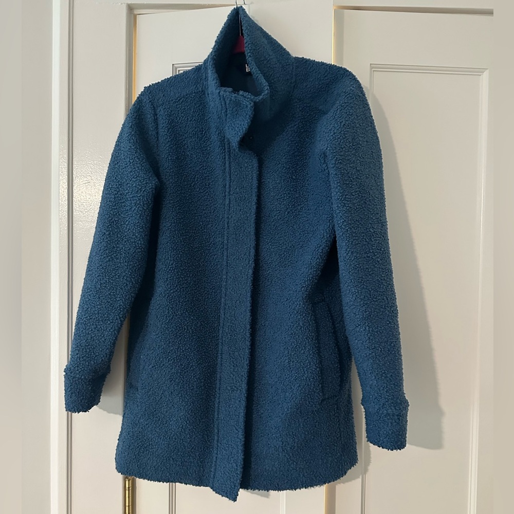 Blue Boucle Fleece Coat